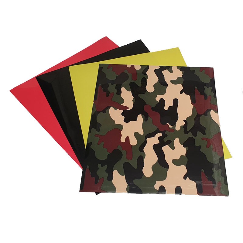 VINILO TEXTIL MIX CAMUFLAJE VERDE, AMARILLO, NEGRO Y ROJO (4 PCS)