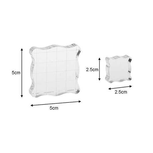 BLOQUES DE ACRILICO PARA SELLOS (5 x 5 - 2.5 x 2.5 CM)