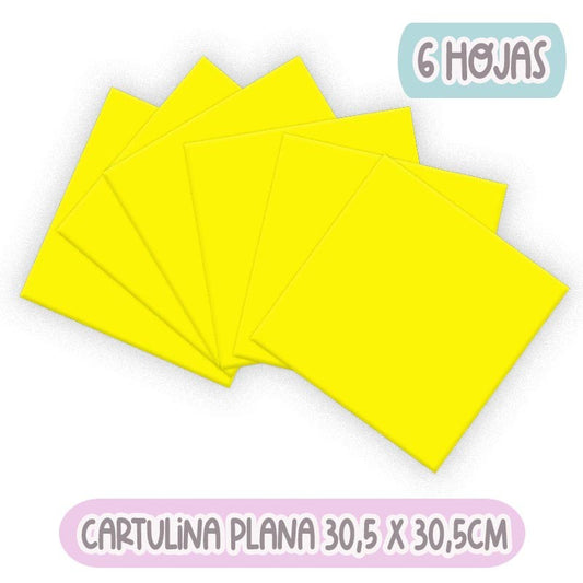 CARTULINA PLANA AMARILLA (30.5 X 30.5 CM) 6 HOJAS