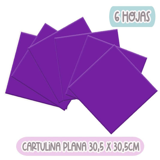 CARTULINA PLANA MORADA (30.5 X 30.5 CM) 6 HOJAS