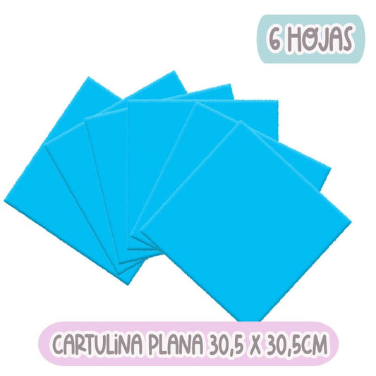 CARTULINA PLANA AZUL (30.5 X 30.5 CM) 6 HOJAS