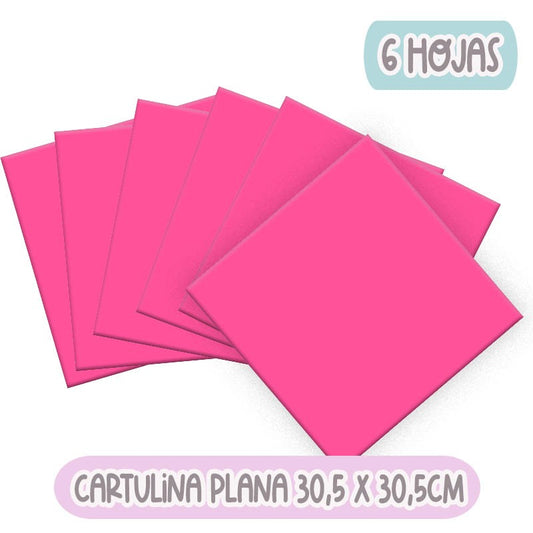 CARTULINA PLANA FUCSIA (30.5 X 30.5 CM) 6 HOJAS