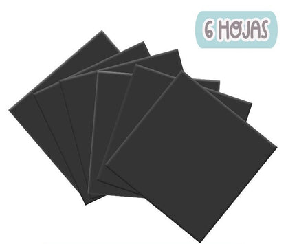 CARTULINA PLANA NEGRA (22 X 28 CMS) 6 HOJAS