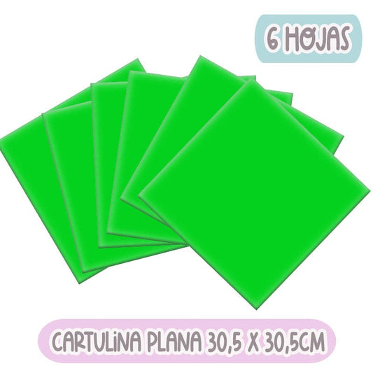 CARTULINA PLANA VERDE PASTO (30.5 X 30.5 CM) 6 HOJAS