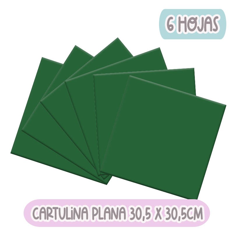 CARTULINA PLANA VERDE PINO (30.5 X 30.5 CM) 6 HOJAS