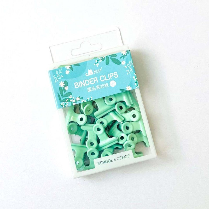 MINI CLIPS CARPETA MENTA (25 PCS)