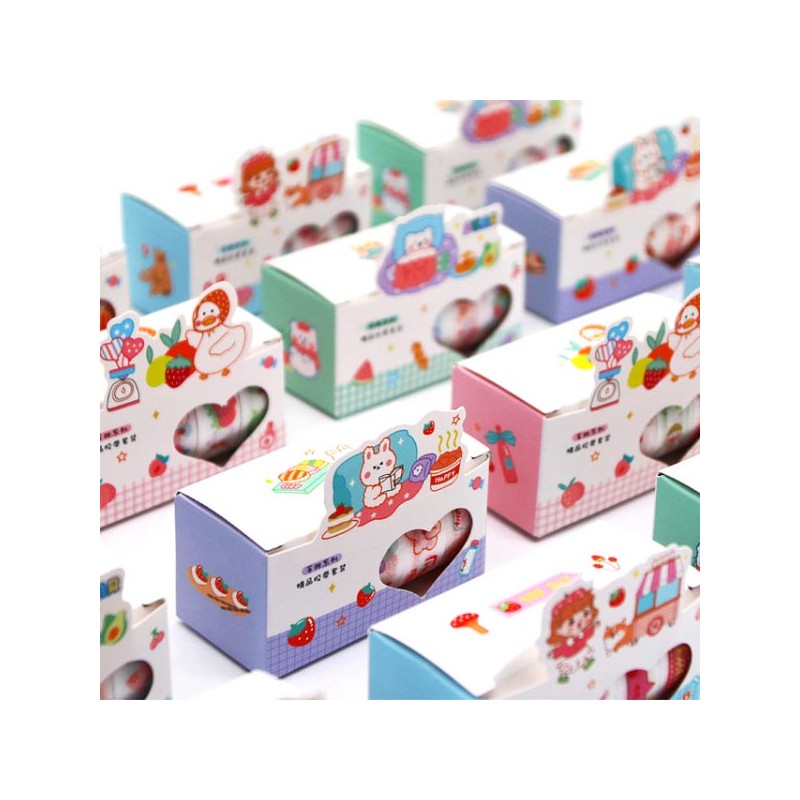 CAJA DE WASHI TAPE BEAR CON BRILLOS (5 PCS)