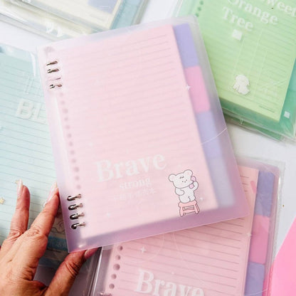 FOLDER CON HOJAS Y SEPARACIONES ROSA