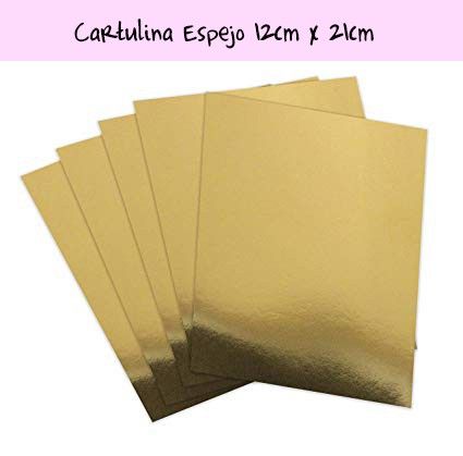 CARTULINA ESPEJO DORADA 15.7 cm x 23 cm (10 PCS)
