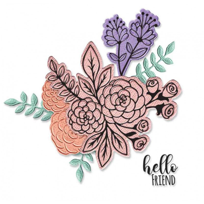 TROQUEL Y SELLO BOUQUET FLORAL SIZZIX