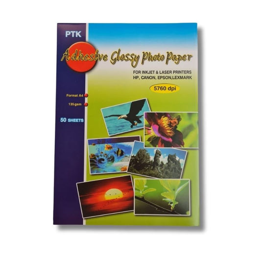 PAPEL FOTOGRAFICO ADHESIVO GLOSSY 135gs ( 50 HOJAS)