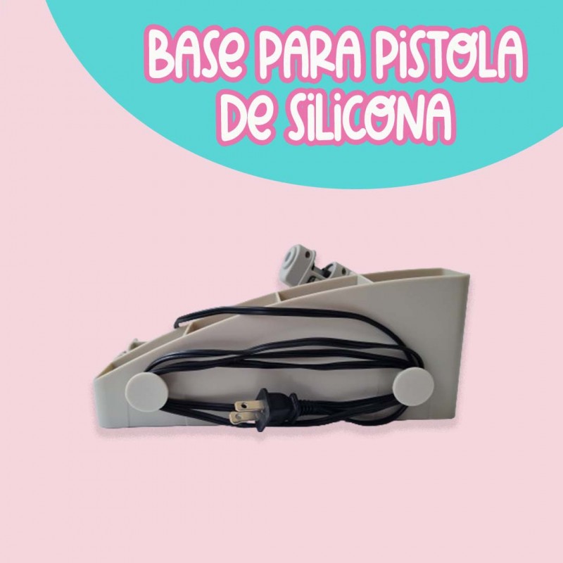 SOPORTE PARA PISTOLA DE SILICONA MAS ACCESORIOS GRIS