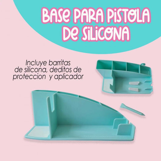 SOPORTE PARA PISTOLA DE SILICONA MAS ACCESORIOS MENTA