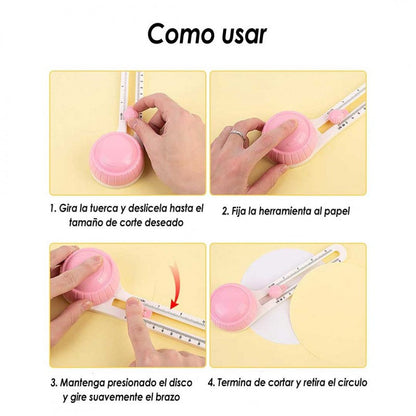 CORTADOR DE CIRCULOS ROTATORIO ROSA