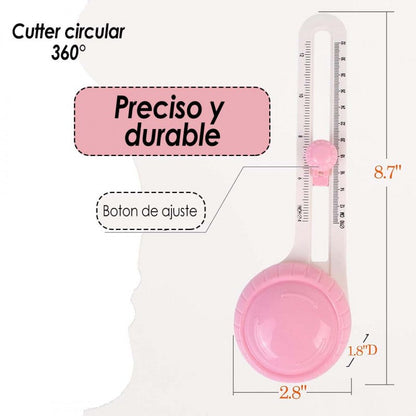 CORTADOR DE CIRCULOS ROTATORIO ROSA