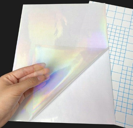 LAMINADO EN FRIO VINILO HOLOGRÁFICO TRANSPARENTE (50 HOJAS)