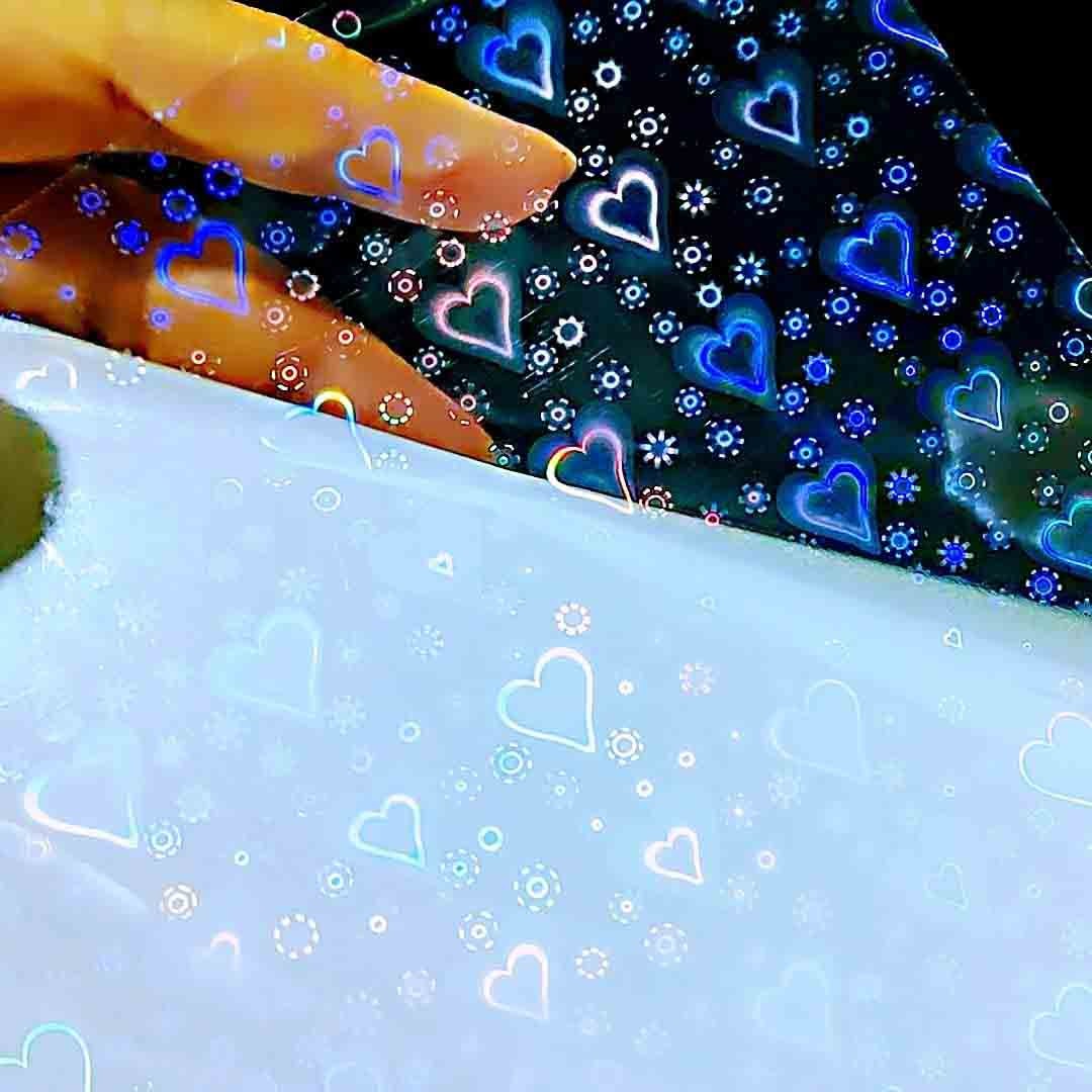 LAMINADO EN FRIO VINILO HOLOGRÁFICO TRANSPARENTE (50 HOJAS)