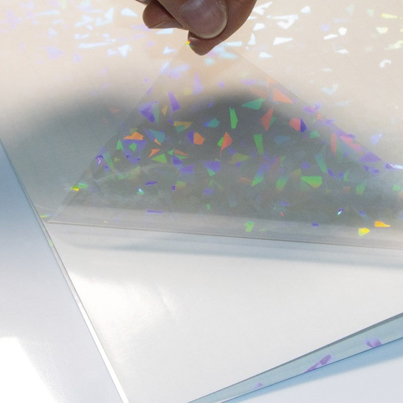 LAMINADO EN FRIO VINILO HOLOGRÁFICO TRANSPARENTE (50 HOJAS)