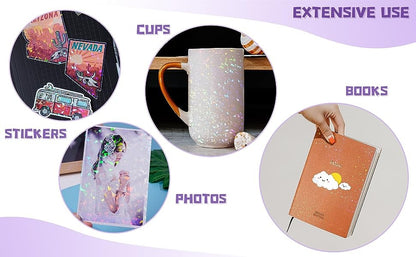 LAMINADO EN FRIO VINILO HOLOGRÁFICO TRANSPARENTE (50 HOJAS)