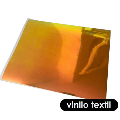 VINILO TEXTIL DORADO HOLOGRAFICO 25cm X 30,5cm (1 PC)