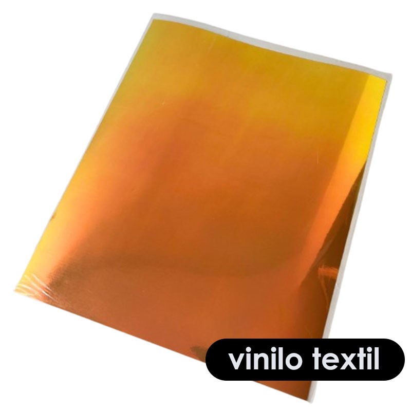 VINILO TEXTIL DORADO HOLOGRAFICO 25cm X 30,5cm (1 PC)