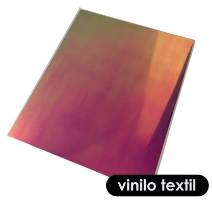 VINILO TEXTIL ROSA HOLOGRAFICO 25cm X 30,5cm (1 PC)