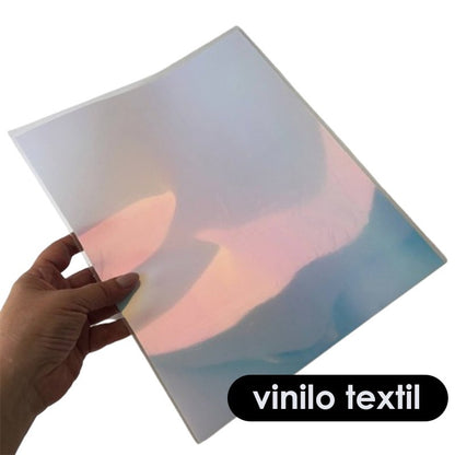 VINILO TEXTIL AZUL CIELO HOLOGRAFICO 25cm X 30,5cm (1 PC)