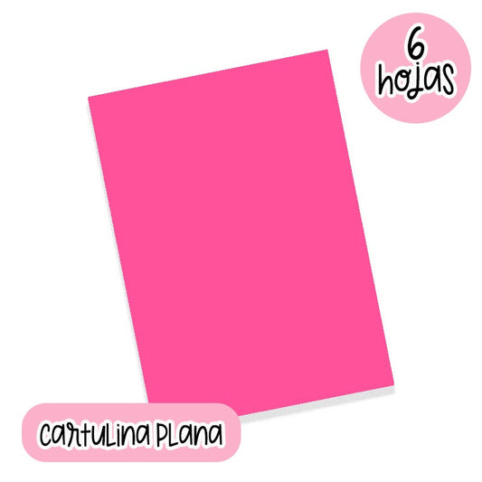 CARTULINA PLANA FUCSIA (22 X 28 CM) 6 HOJAS