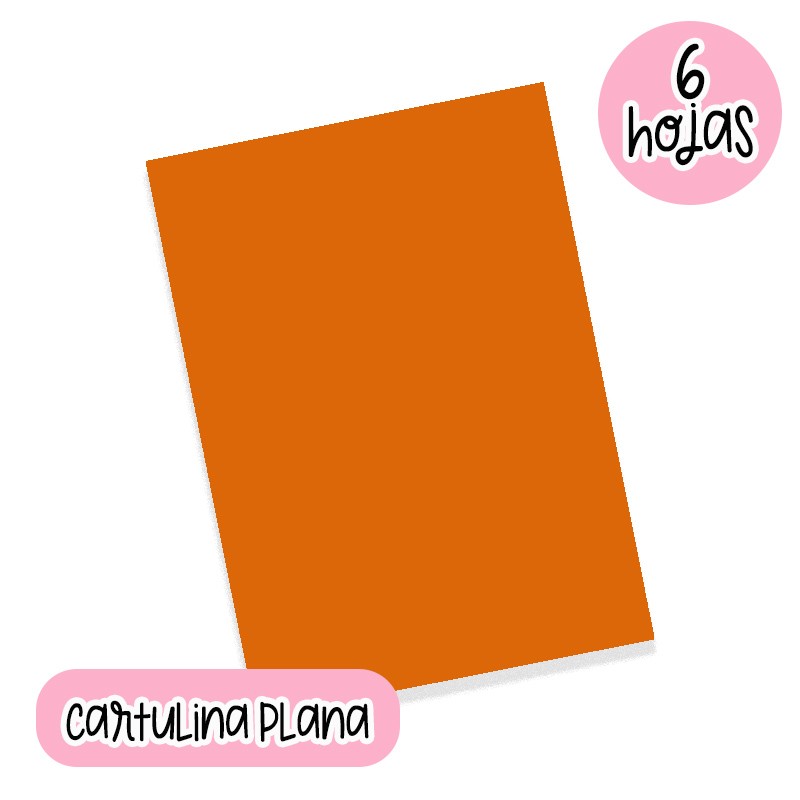 CARTULINA PLANA NARANJA (22 X 28 CM) 6 HOJAS