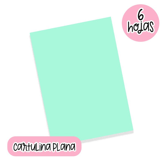CARTULINA PLANA MENTA (22 X 28 CM) 6 HOJAS