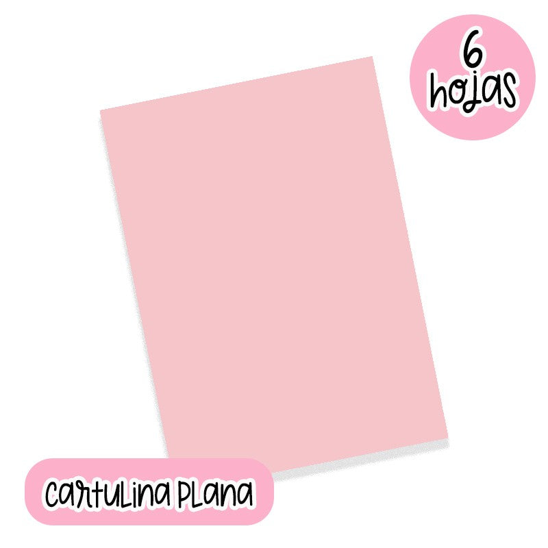 CARTULINA PLANA ROSA (22 X 28 CM) 6 HOJAS