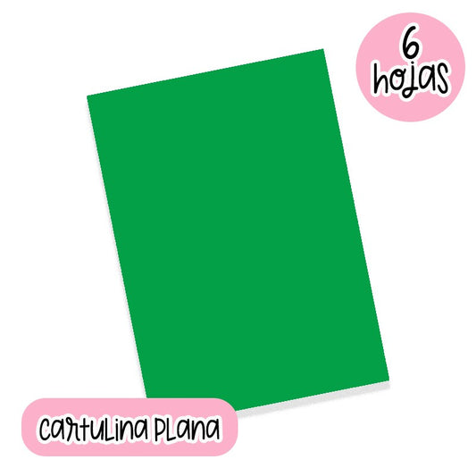CARTULINA PLANA VERDE (22 X 28 CM) 6 HOJAS