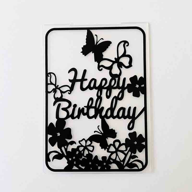 FOLDER DE EMBOSSING CUMPLEAÑOS MARIPOSAS 10,5cm x 14,5cm
