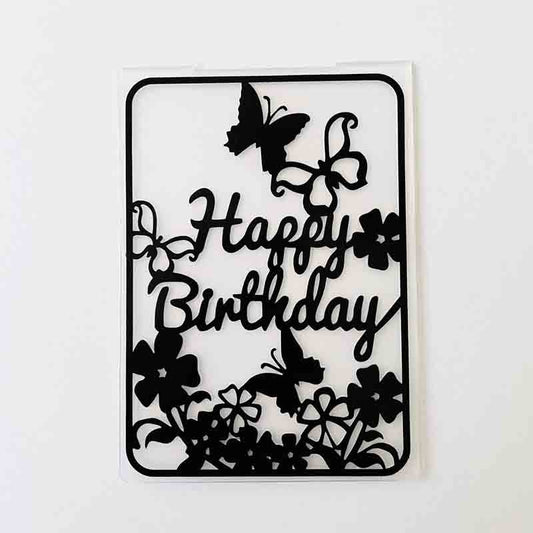 FOLDER DE EMBOSSING CUMPLEAÑOS MARIPOSAS 10,5cm x 14,5cm