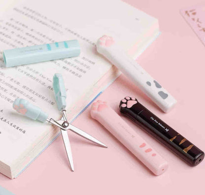 MINI TIJERAS HUELLITA DE GATO BEIGE