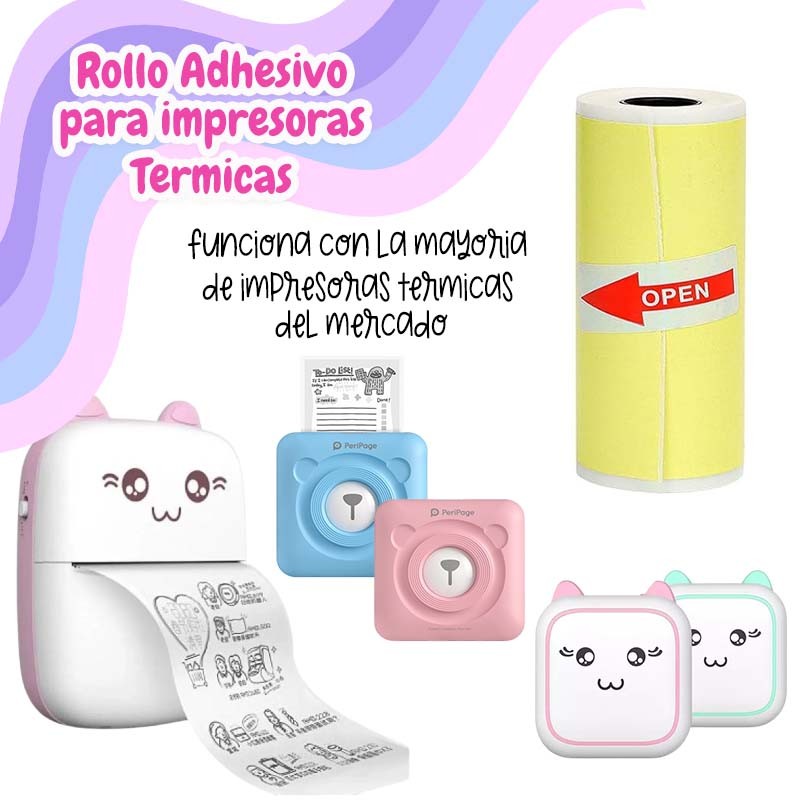 ROLLO DE PAPEL TERMICO ADHESIVO AMARILLO 57MM