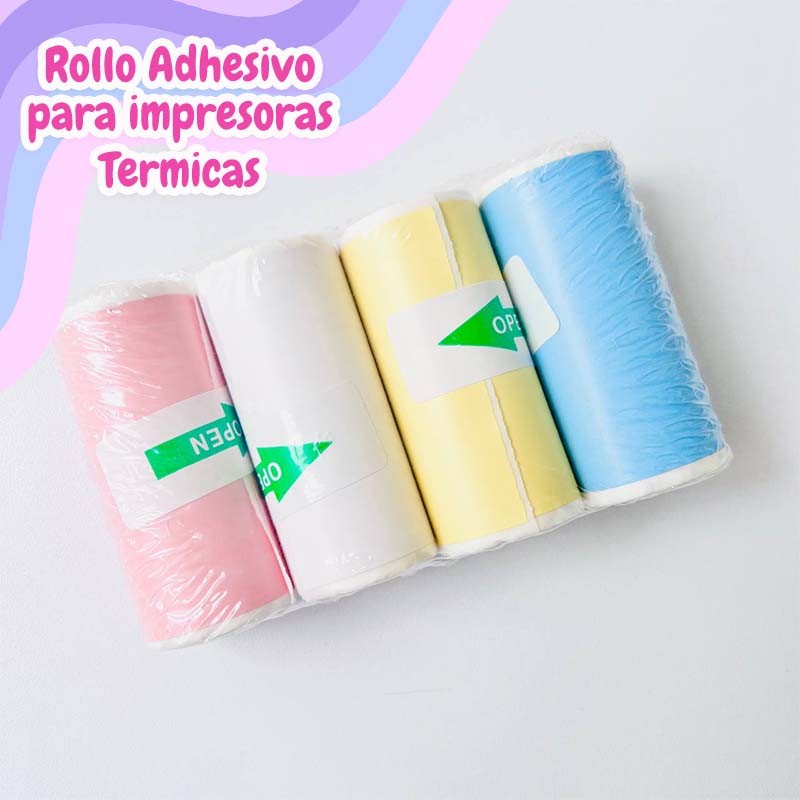MIX ROLLO DE PAPEL TERMICO ADHESIVO 57MM X 4 UNI