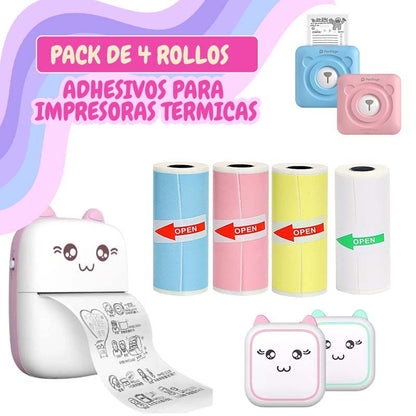 MIX ROLLO DE PAPEL TERMICO ADHESIVO 57MM X 4 UNI