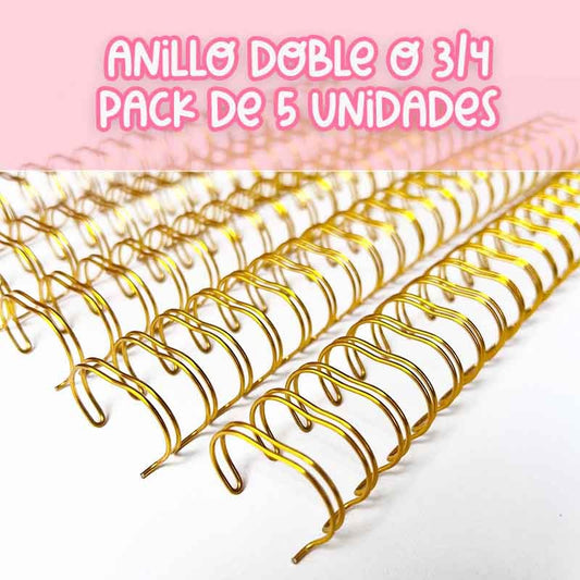 ANILLO METALICO DORADO PARA ARGOLLAR 18MM 3/4 5PCS