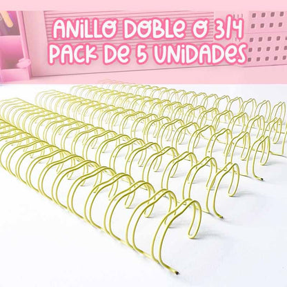 ANILLO METALICO AMARILLO PASTEL PARA ARGOLLAR 18MM 3/4 5PCS