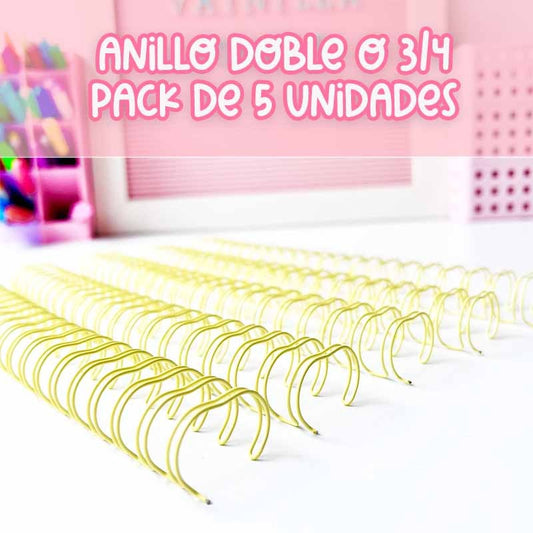ANILLO METALICO AMARILLO PASTEL PARA ARGOLLAR 18MM 3/4 5PCS