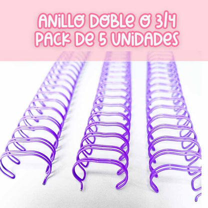 ANILLO METALICO LILA PARA ARGOLLAR 18MM 3/4 5PCS