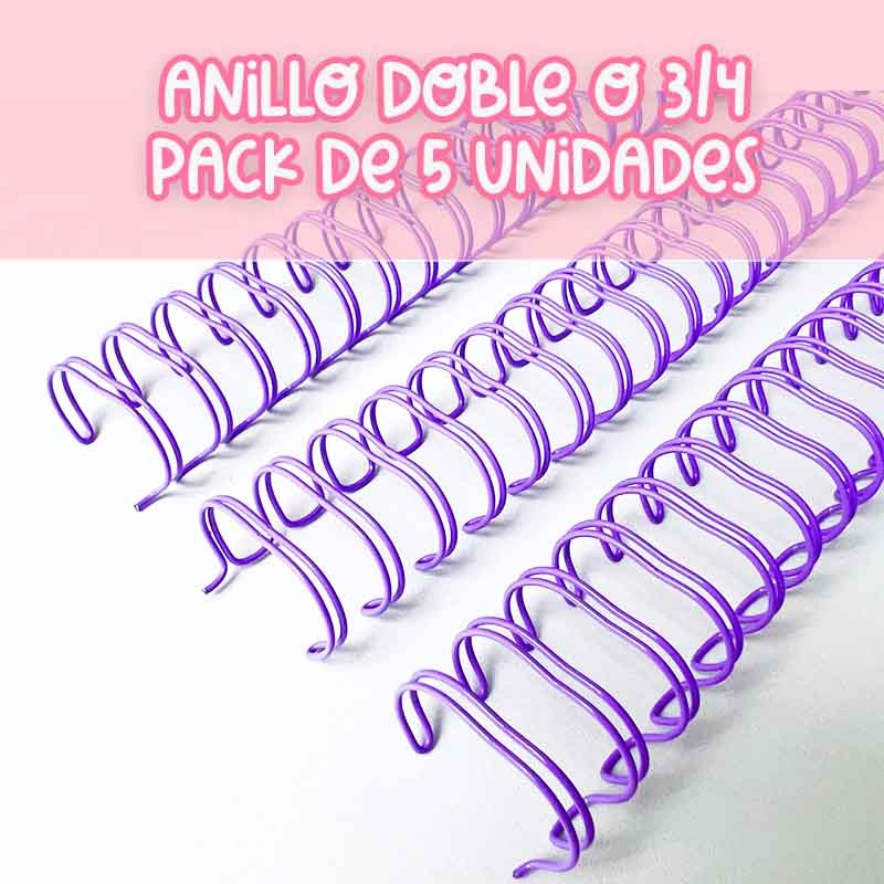 ANILLO METALICO LILA PARA ARGOLLAR 18MM 3/4 5PCS