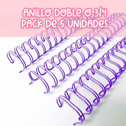 ANILLO METALICO LILA PARA ARGOLLAR 18MM 3/4 5PCS