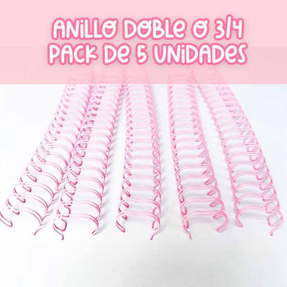 ANILLO METALICO ROSA PARA ARGOLLAR 18MM 3/4 5PCS