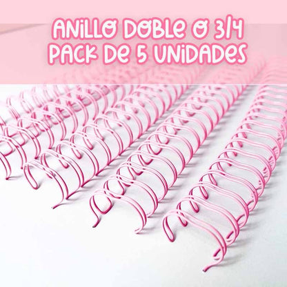 ANILLO METALICO ROSA PARA ARGOLLAR 18MM 3/4 5PCS