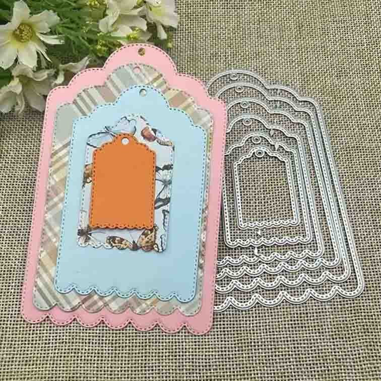 TROQUEL ETIQUETAS FESTONEADA CON PUNTADAS (6PCS)