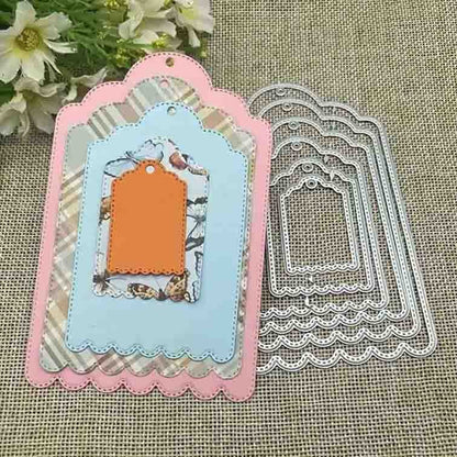 TROQUEL ETIQUETAS FESTONEADA CON PUNTADAS (6PCS)