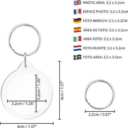 LLAVERO REDONDO EN ACRILICO PARA FOTOS