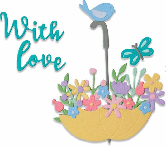 TROQUEL THINLITS FLORES EN PARAGUAS OLIVIA ROSE SIZZIX (11 PCS)